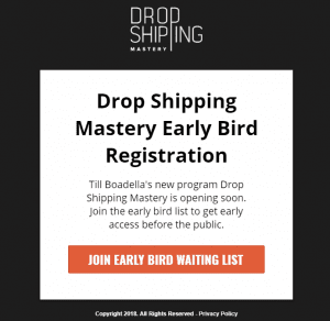 Till Boadella – Drop Shipping Mastery 2018