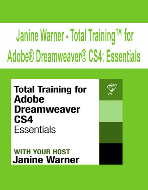 [Pre-Order] Janine Warner - Total Training™ for Adobe® Dreamweaver® CS4: Essentials