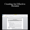 Mariann Siegert - Creating An Effective Resume