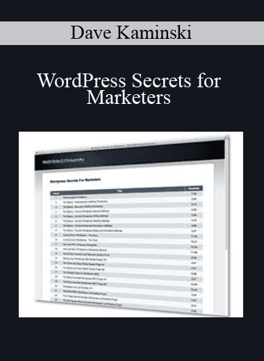 WordPress Secrets for Marketers - Dave Kaminski