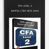 CFA Level 2 – Sample Item Sets 2003