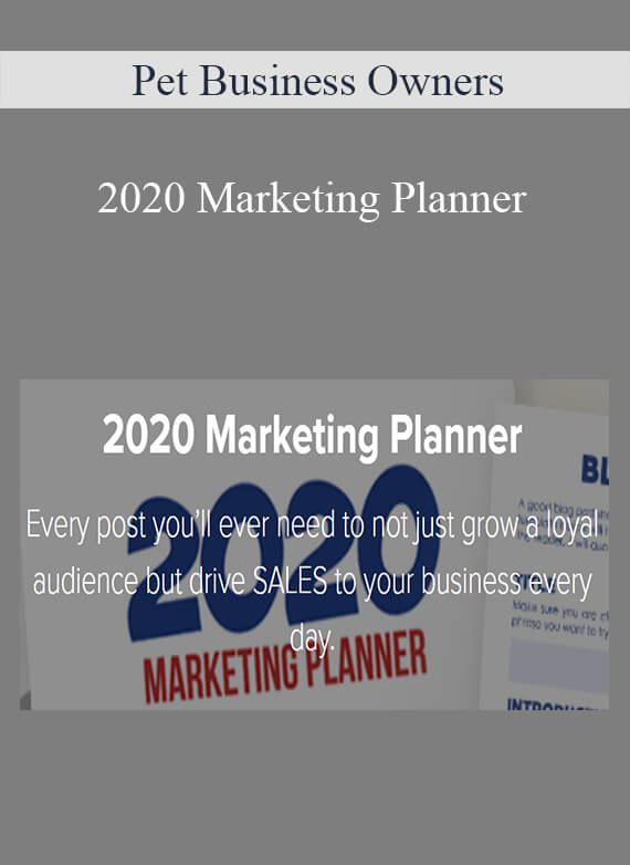 Pet Business Owners - 2020 Marketing Planner